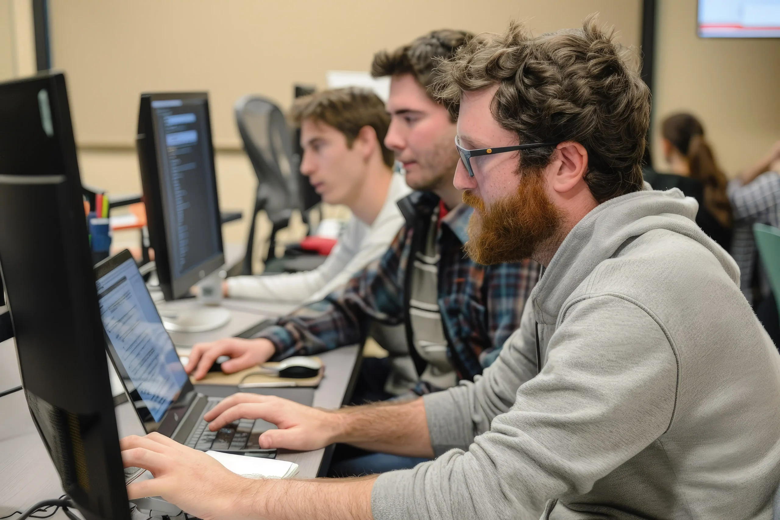 Programmering team jobber sammen i et outsourcing prosjekt
